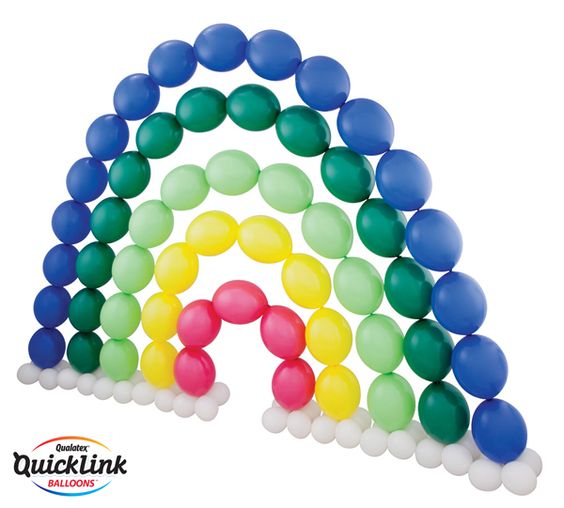 Rainbow Balloon Arches Using QuickLink Qualatex Balloons