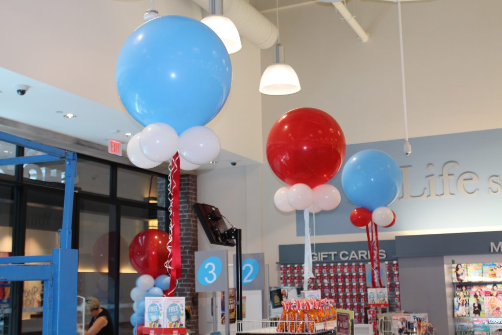 36in Balloons With Collars Satin Ribbon Shoppers Drug Mart Grand Opening Crossiron Mills