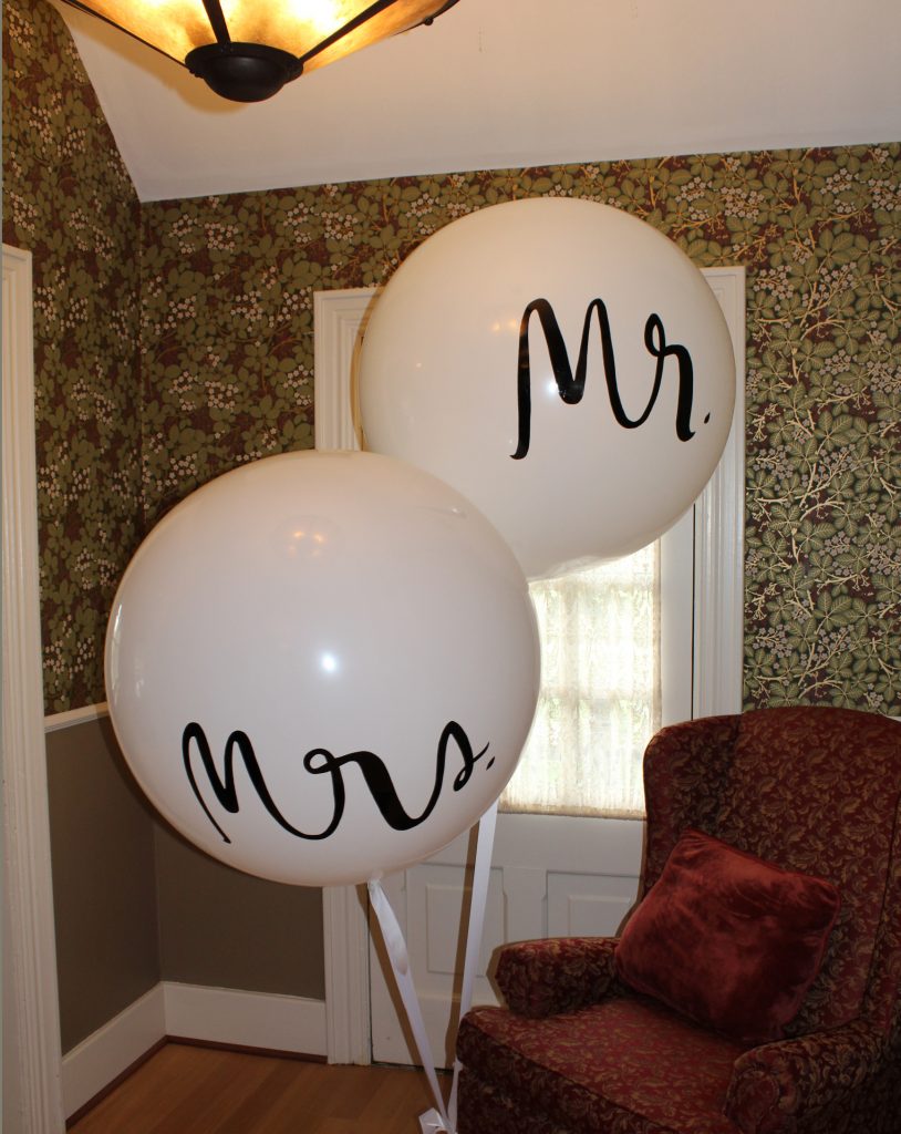 36in White Mr Mrs Balloons Wedding At The Bow Valley Ranch Restaurant Calgary 1