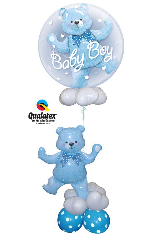 Baby Boy Teddy Bubble Centrepiece