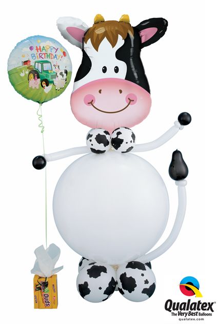 Birthday Cow Buddy Farm Theme Balloon Stand Up