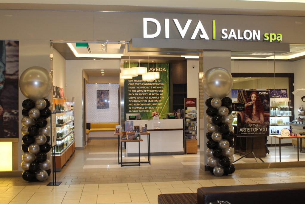 Black Silver Balloon Columns Diva Salon Spa Event Calgary