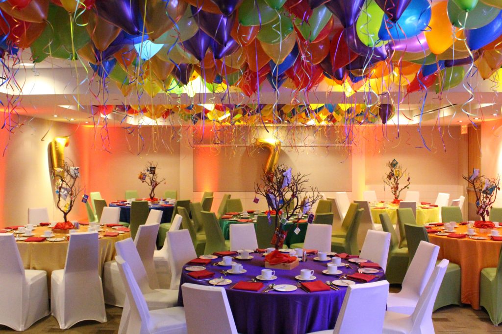 Colourful Ceiling Balloons Ceiling Decor Option