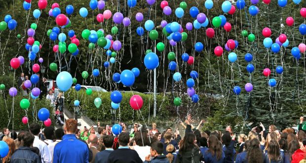 Colourful Helium Balloon Release