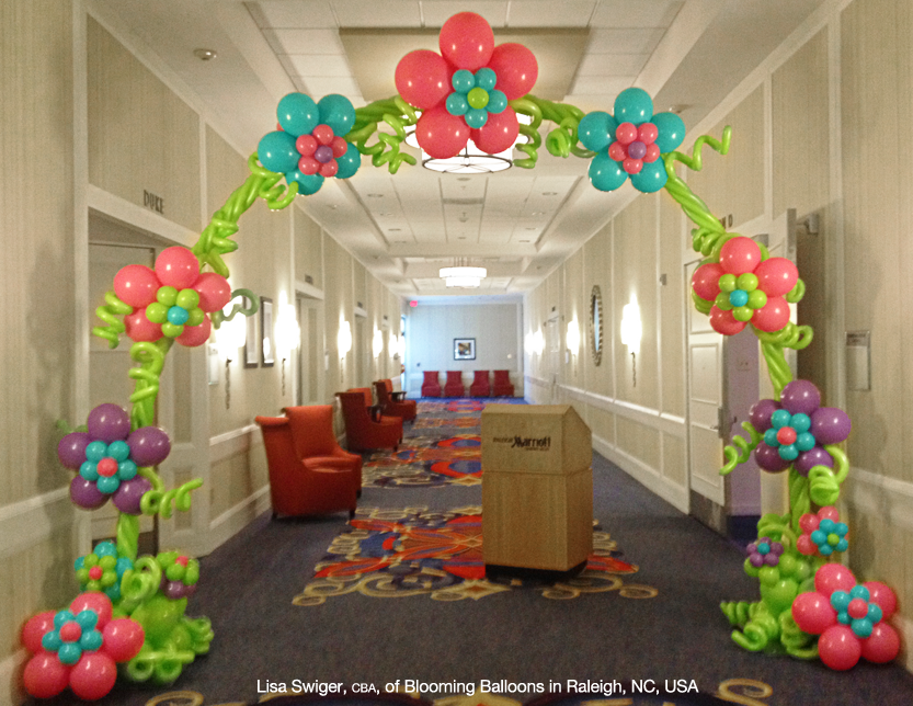 Custom Floral Archway In Spring Colour Balloons