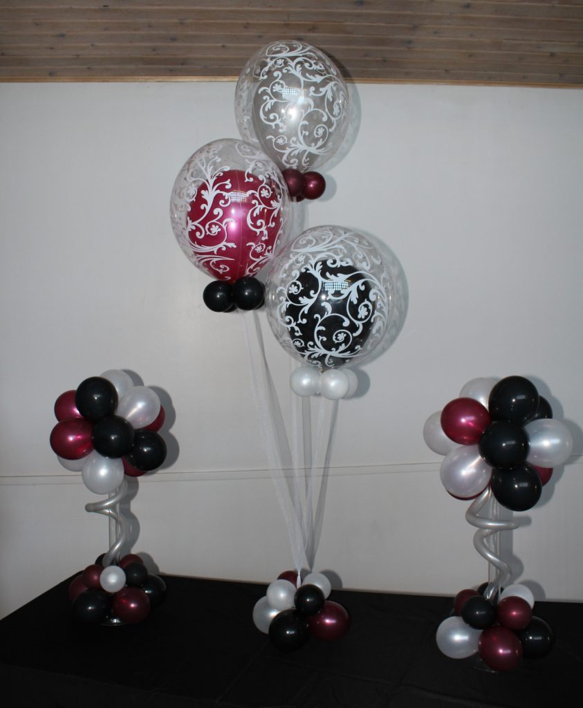 Double Bubble With Damask Print Topiary Centrepieces Wedding Party Decor Sw Calgary
