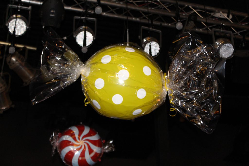 Hanging Candy Balloons Over Dance Floor Candyland Theme Event 1