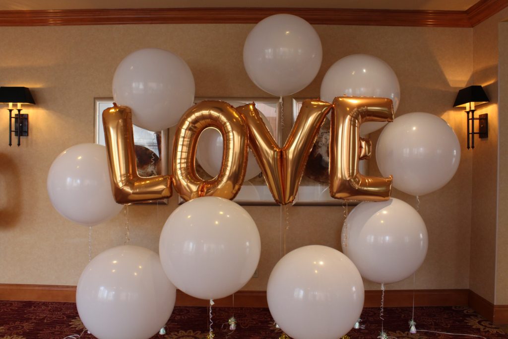 Love In Gold Mylar Letters Wedding Reception Marriot Hotel Calgary