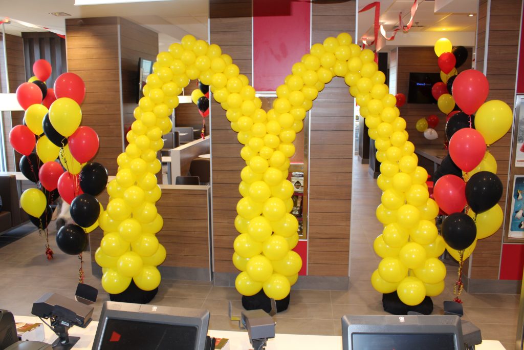McDonalds "M" Archway In Yellow Balloons