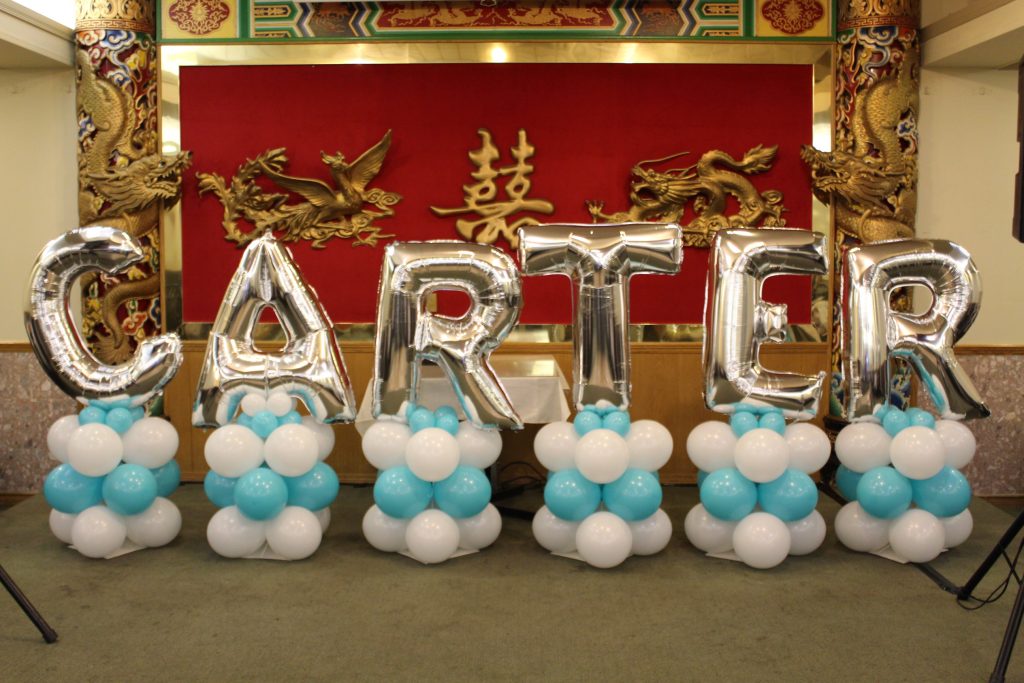 Mylar Balloon Name On Latex Balloon Bases Baby Shower Event Downtown Calgary