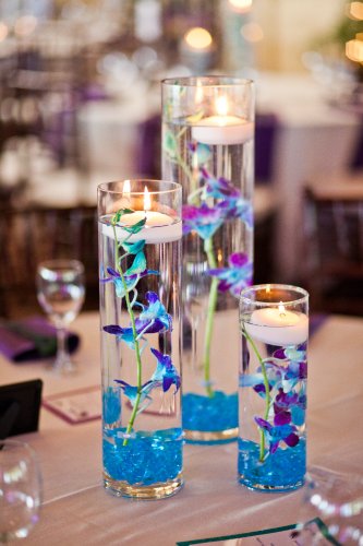 Orchid Centerpiece With Floating Candles