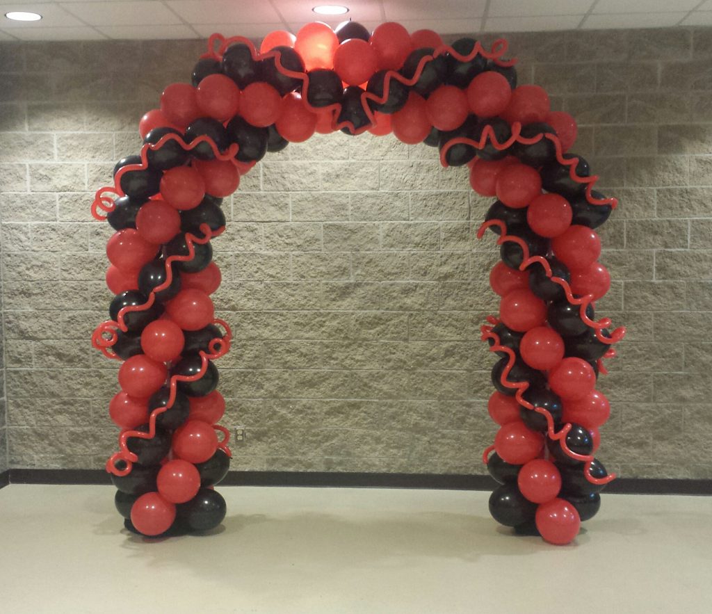 Red Black Balloon Arch With Curlyq Additions University Of Calgary Event 2016