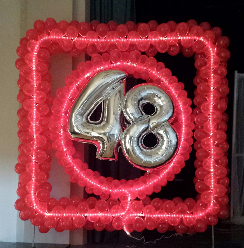 Ruby Red Custom Logo Design With Numbers Lights