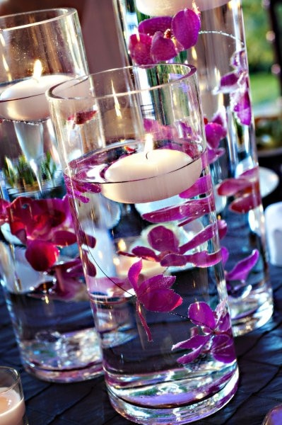 Submerged Orchid Centrepiece With Floating Candle